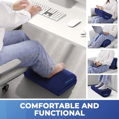 BlissTrends Foot Rest Under Desk, Foot Stool with 2 Adjustable Heights - color: Blue, size: Large