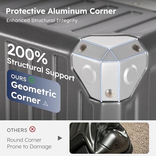 ALPHA CAMP 2 Piece Zipperless Luggage Sets with Aluminum Frame, 20/28 Inch - color: Grey, size: 20+28 Inch