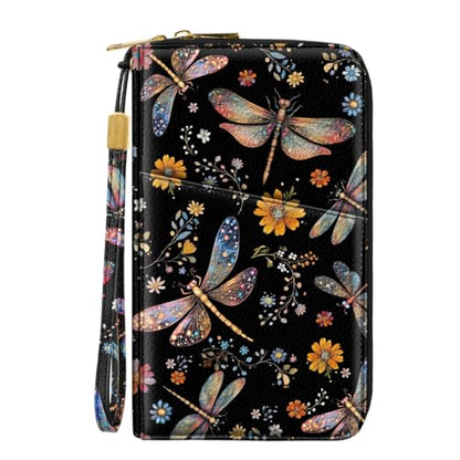 Family Passport Holder Wallet RFID Blocking Document Organizer - color: Dragonfly