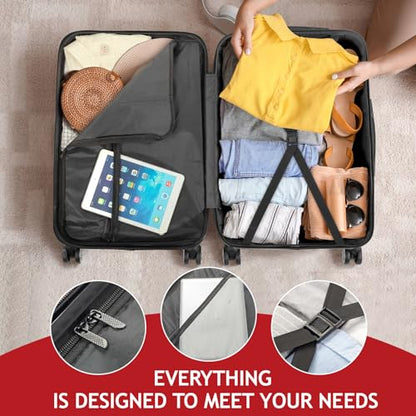 Karl home Luggage Set of 3 Hardside Suitcase Sets - Red (20/24/28) - color: Red, size: 3 Piece Set
