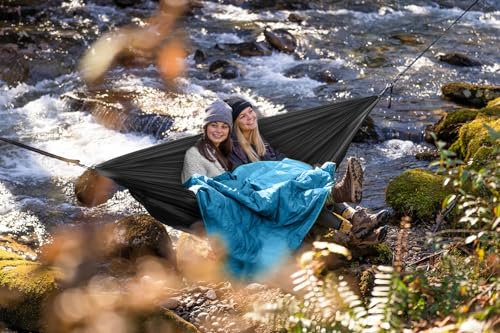 COVACURE Camping Blanket, Packable Down Alternative Outdoor Blanket 57X78'' - color: Blue