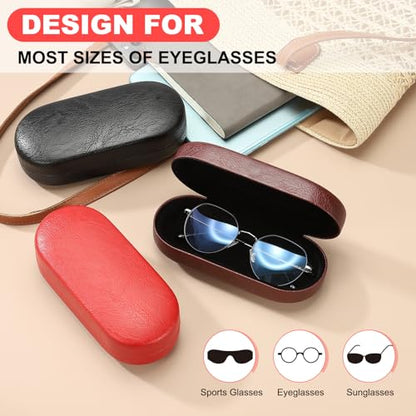PATIKIL Hard Shell Eyeglasses Case, PU Leather Large Glasses Case Litchi Grain Protective Sunglasses Organizer for Women Men - color: Light Green