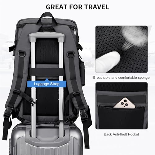 WITZMAN Carry on Travel Backpack for Men Nylon Business Laptop Backpack - color: Silvery Grey