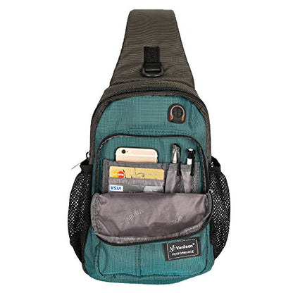 Crossbody Sling Bag Backpack for Men & Women Lake Blue - color: A-dark Green(fits 10.5" Ipad)