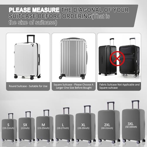 Travel Luggage Cover - Scratch-Resistant Fit 19-31 Inch Suitcase Protector (Slate Gray, M(24-25 inch)) - color: Slate Gray, size: 24-25 inch