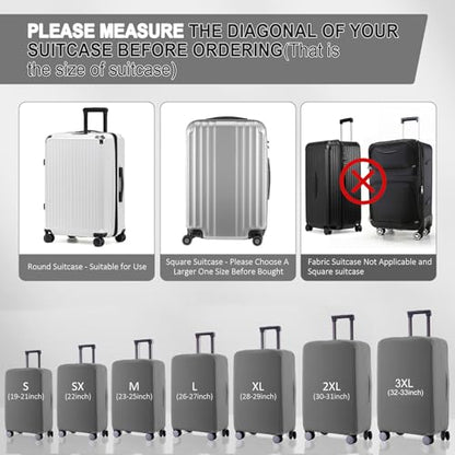 Travel Luggage Cover - Scratch-Resistant Fit 19-31 Inch Suitcase Protector (Slate Gray, M(24-25 inch)) - color: Slate Gray, size: 24-25 inch