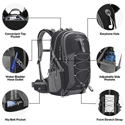 Maelstrom Hiking Backpack, Lightweight Camping Daypack with Rain Cover, 50L (Pack of 12) - color: Black, size: 50L (Pack of 12)