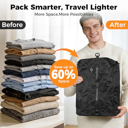 Travel Vacuum Bags with Pump 25L Vacuum Seal Bag for Clothing Travel 2 Pack