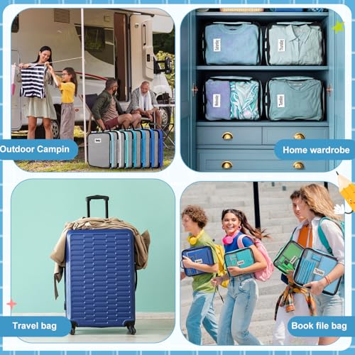 7 Pcs Packing Cubes for Travel Days of Week, Blue, L - color: Blue, size: L
