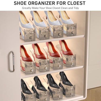 NVGSN 16Pack Clear Shoe Slot Organizer,Shoe Stacker,Storage Space Saver 50% - color: 16pack