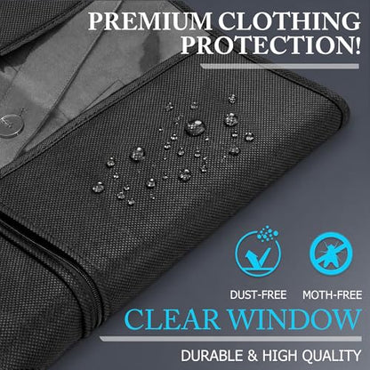 Hleelomi 1 Pack 43-in Garment Bag for Hanging Clothes Suit Bag Black - color: black, size: 43“ （1 pack)