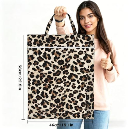 "cheetah Leopard print funny cute 2-Pack Travel Laundry Bags for Dirty Clothes- Large Waterproof Laundry Tote, Wet & Dry Use, Reusable Foldable Carry Handles for Vacation, Gym & Dorm" - color: Cheetah Leopard Print Funny Cute