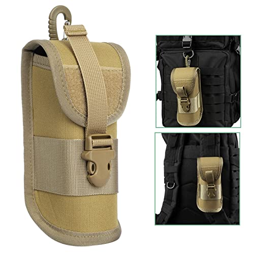 BRAVECOW Portable 1000D Nylon Eyeglasses Case with Buckle Hard Shell Sunglasses Shockproof Protective Box Outdoor Storage Box - color: Khaki