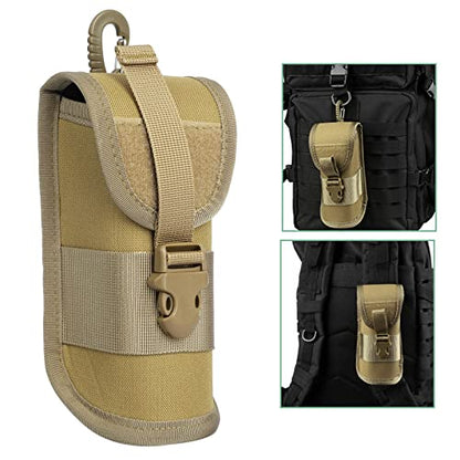 BRAVECOW Portable 1000D Nylon Eyeglasses Case with Buckle Hard Shell Sunglasses Shockproof Protective Box Outdoor Storage Box - color: Khaki