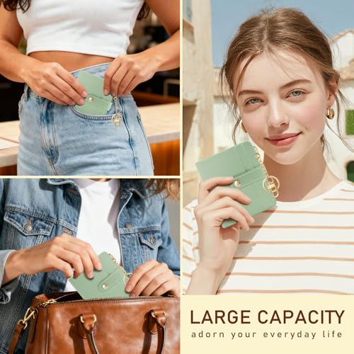 Jogjam Green Rfid Women Wallet, Small Slim Thin Compact Credit Card Holder - color: A Green