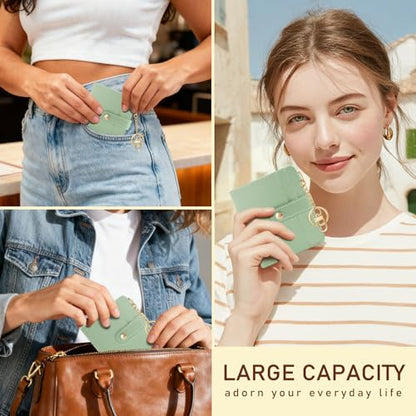 Jogjam Green Rfid Women Wallet, Small Slim Thin Compact Credit Card Holder - color: A Green