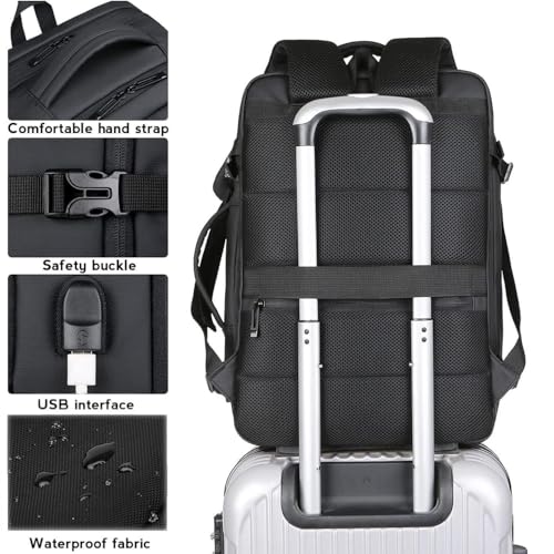 O-TBOST Expandable Travel Backpack Waterproof Carry On Backpack College 17.3” Laptop Backpack for Men & Women (Army green) - color: Army Green