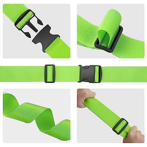 BILIONE Luggage Straps for Suitcases,79" Long Adjustable Luggage Belts - color: Black+Pink, size: 8Pcs