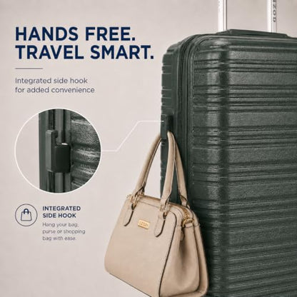 IZOD Romeo 3 Piece Hardside Expandable Luggage Set with Spinner Wheels - color: Forest, size: 3 Piece Set