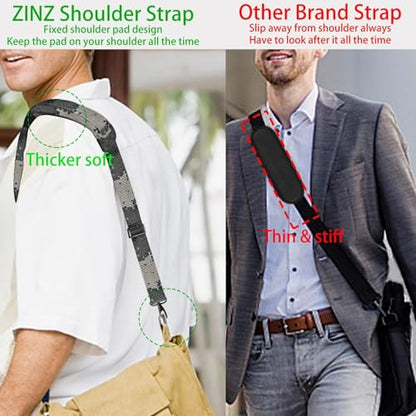Shoulder Strap 58" Ultra-Thick Fixed Padded and Adjustable Buckles Crossbody Strap for Briefcase Laptop Bag Luggage - color: Camouflage Gray