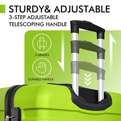 AnyZip Luggage PC ABS Hardside Lightweight Suitcase with 4 Universal Wheels TSA Lock Carry-On 20 Inch Apple Green - color: Apple Green, size: 20" Carry-On