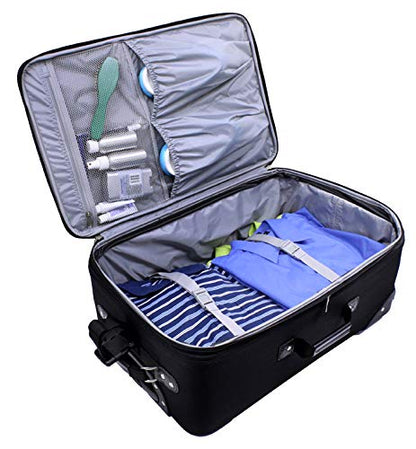 U.S. Traveler New Yorker Lightweight Expandable Rolling Luggage, Charcoal, 4-Piece Set - color: Gray 2.0, size: 4-Piece Set (15/21/25/29)