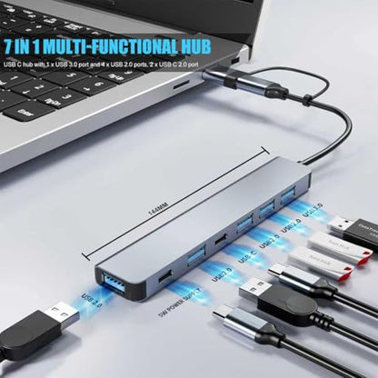 BERLAT 7-in-1 USB C Hub Aluminum USB 3.0 for MacBook PC iPad
