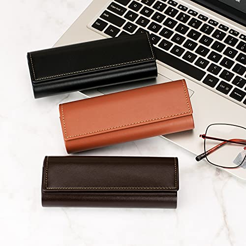 Vemiss Hard Shell Eyeglass Cases, Lightweight Portable Glasses Case for Women Men - color: Z-brown