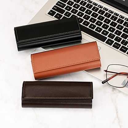 Vemiss Hard Shell Eyeglass Cases, Lightweight Portable Glasses Case for Women Men - color: Z-brown