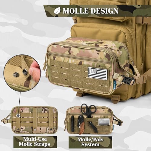 PAVILIA Tactical Toiletry Bag Men, Water Resistant Molle Military, Camo XL - color: Camo, size: Extra Large