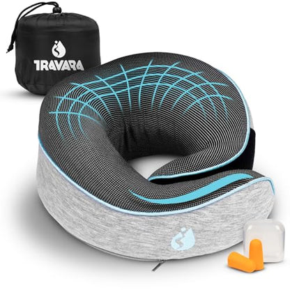 Neck Pillow Airplane - Travel Pillow - Comfortable and Ergonomic Memory Foam - Airplane Pillow with 360° Head & Neck Support - Grey - color: Grey