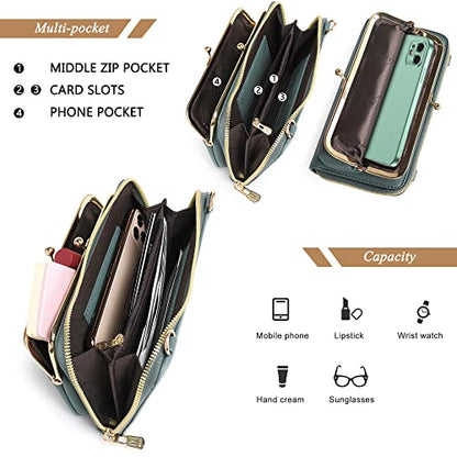 Montana West Crossbody Cell Phone Purse for Women RFID Blocking Cellphone Wallet - color: Wallet Light Green