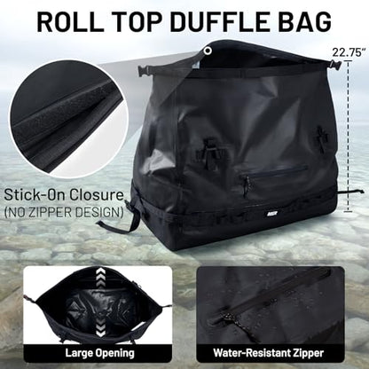 MIER Large Waterproof Duffel Bag - 60L/80L Dry Bag Backpack - color: Black, size: 80L