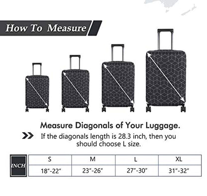 HYPER VENTURE Travel Luggage Cover Suitcase Protector Fits 23-26 Inch, M - color: Black Maze, size: M