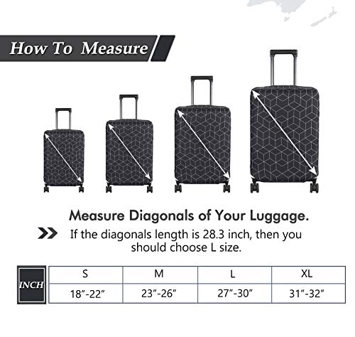 HYPER VENTURE Travel Luggage Cover Suitcase Protector Fits 18-22 Inch, S - color: Black Maze, size: S