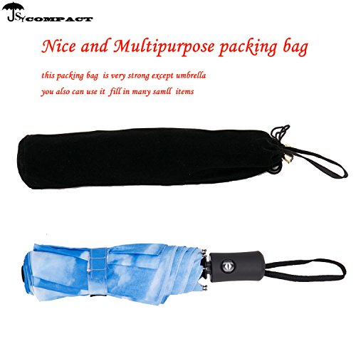 SY COMPACT Travel Umbrella - Windproof Automatic Compact Umbrellas for Rain - color: Blue