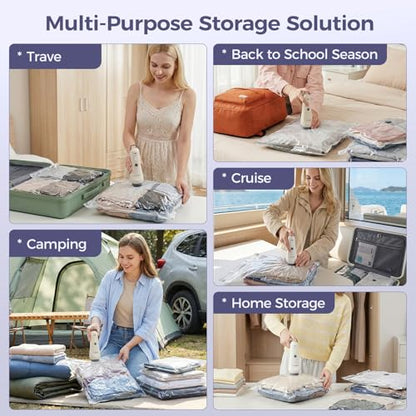 Travel Vacuum Bags with Electric Pump, 80% Space Saver, 9-Piece - style: 9 Combo Travel Size