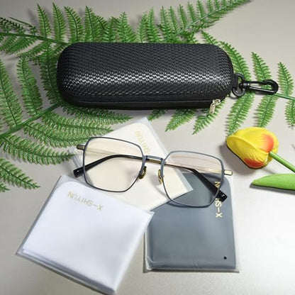Unisex Semi-Hard Shell Eyeglasses Cases(3 Pack), Protective Case For Glasses - color: Grid Black