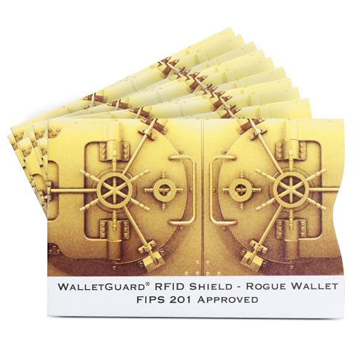 ROGUE WALLET RFID Blocking Credit Card Sleeves, Gold, Durable(10 pack) - color: Gold