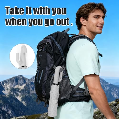 Compact Automatic Folding Umbrella – Portable Backpack Umbrella with Hook - color: grey2