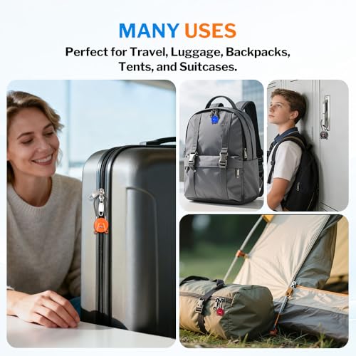 Forge TSA Approved Luggage Locks Ultra-Secure Dimple Key Cable Locks for Travel with Zinc Alloy Body- 2 Blue Locks - size: Blue 2 Locks