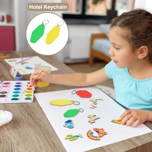 uxcell Hotel Keychains Blank Plastic - color: Bright Green