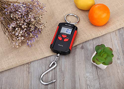 Klau Portable Mini Crane Scale,200 kg / 400 lb,Black and Red - color: Black and Red