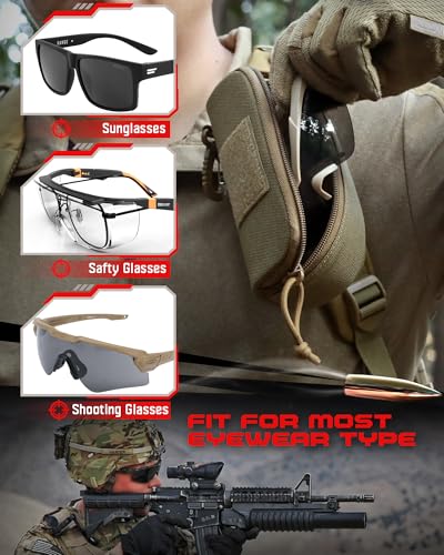 Wynex Tactical Molle Glasses Pouch, Shockproof Eyeglass Case for Glasses - color: Khaki