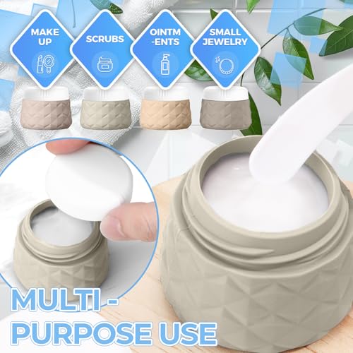 Silevoler 16Pack Travel Bottles for Toiletries, Bottles, Jars, and Covers - color: Cream