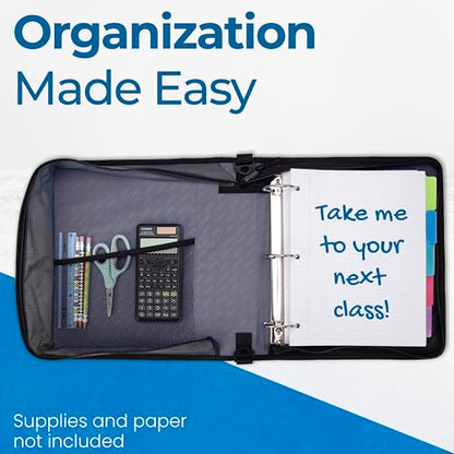 Case-it School Zipper Binder | 2" O-Rings | 350-Sheet | D-251 Midnight Blue - color: C Midnight Blue, size: 1 Pack