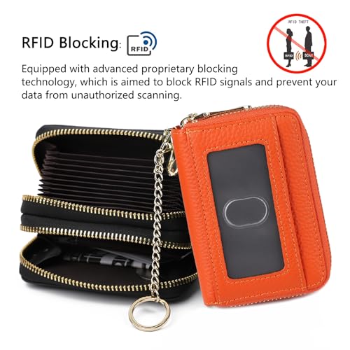 imeetu Rfid Credit Card Holder, Businese Card Case, Wallet for Women Men - color: Max - Orange