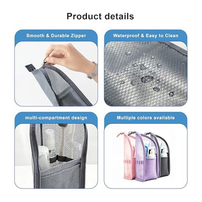 Standing Toiletry Bag, 2026 New Portable Lightweight Travel Toiletry Bag, Clear EVA Waterproof Toiletry Organizer, Large Capacity Foldable Hanging Cosmetic Bag for Travel, Gym, Home (black) - size: black