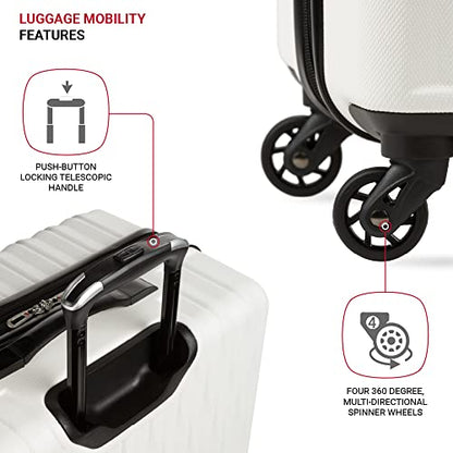 SwissGear 8018 Hardside Expandable Luggage with Spinner Wheels, White, 3-Piece Set (20/24/27) - color: White, size: 3-Piece Set (20/24/27)