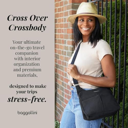 Baggallini Crossbody Travel Bag 11x8.5 Lightweight Water-resistant Nylon Handbag - color: Portobello